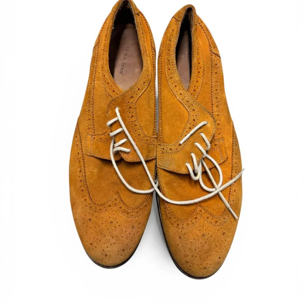 Zara Suede Derby Shoes with Contrast Laces size 43 (A2)